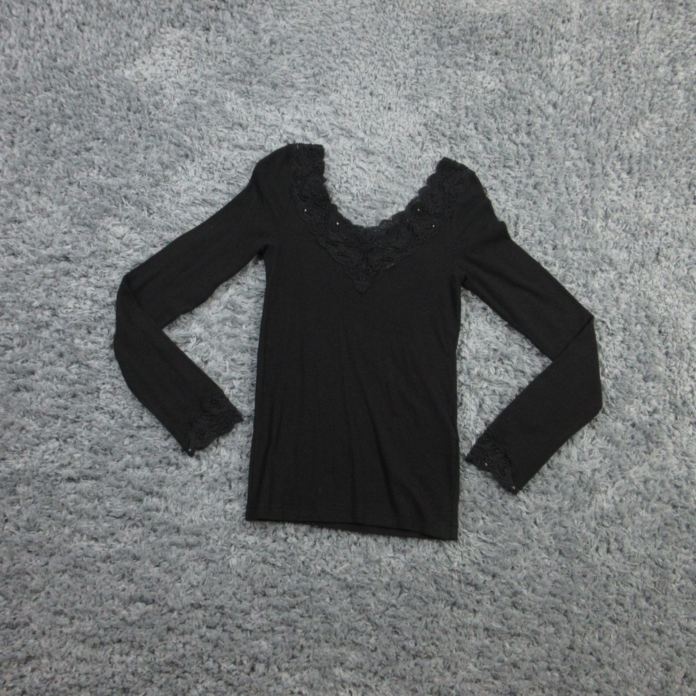 Ralph Lauren Sweater Womens Medium Lace Trim Wool Blend Long Sleeve Pullover NWT
